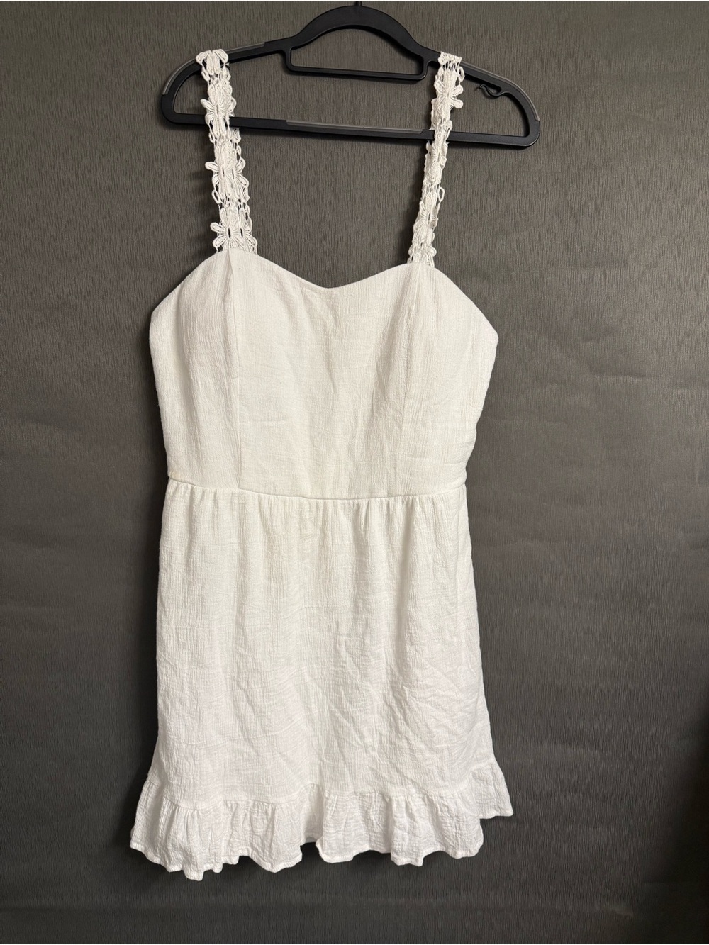 Charlotte Russe White 100% Cotton cottagecore Lace Strap Mini Dress XL BRSS0594 - Picture 5 of 14
